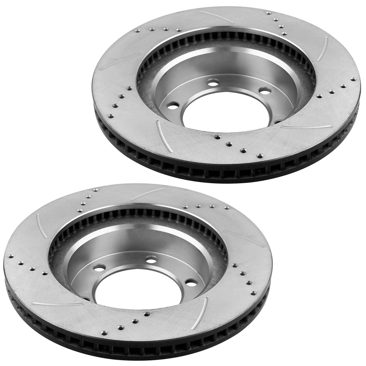 Motorbymotor Front Brake Rotors 319mm Drilled & Slotted E-Coating Brake Rotor & Brake Pad kit Fits for Toyota 4Runner Fj Cruiser Tacoma MotorbyMotor