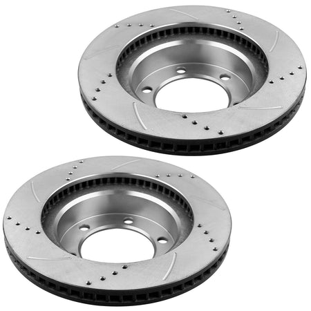 Motorbymotor Front Brake Rotors 319mm Drilled & Slotted E-Coating Brake Rotor & Brake Pad kit Fits for Toyota 4Runner Fj Cruiser Tacoma MotorbyMotor