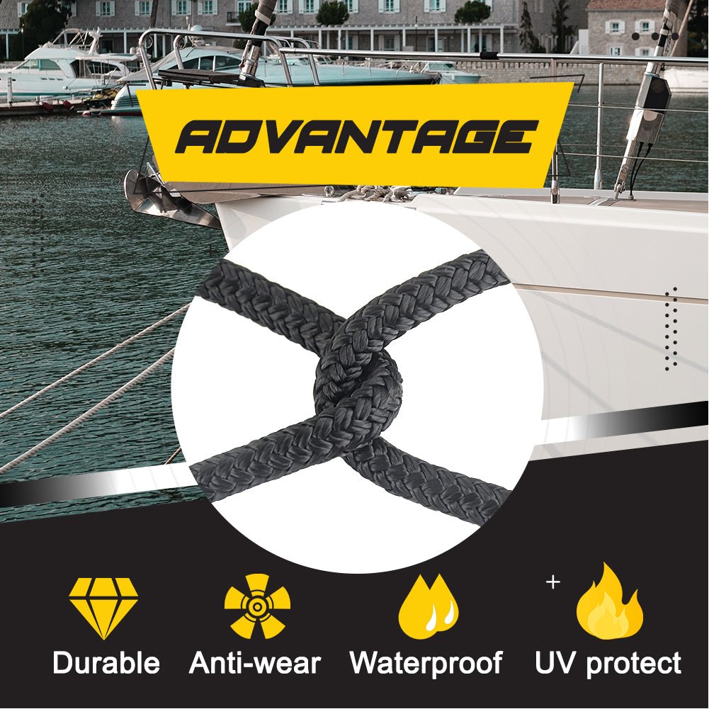 1/2" X 20' Double Braided Nylon Boat Dock Lines Pre - spliced