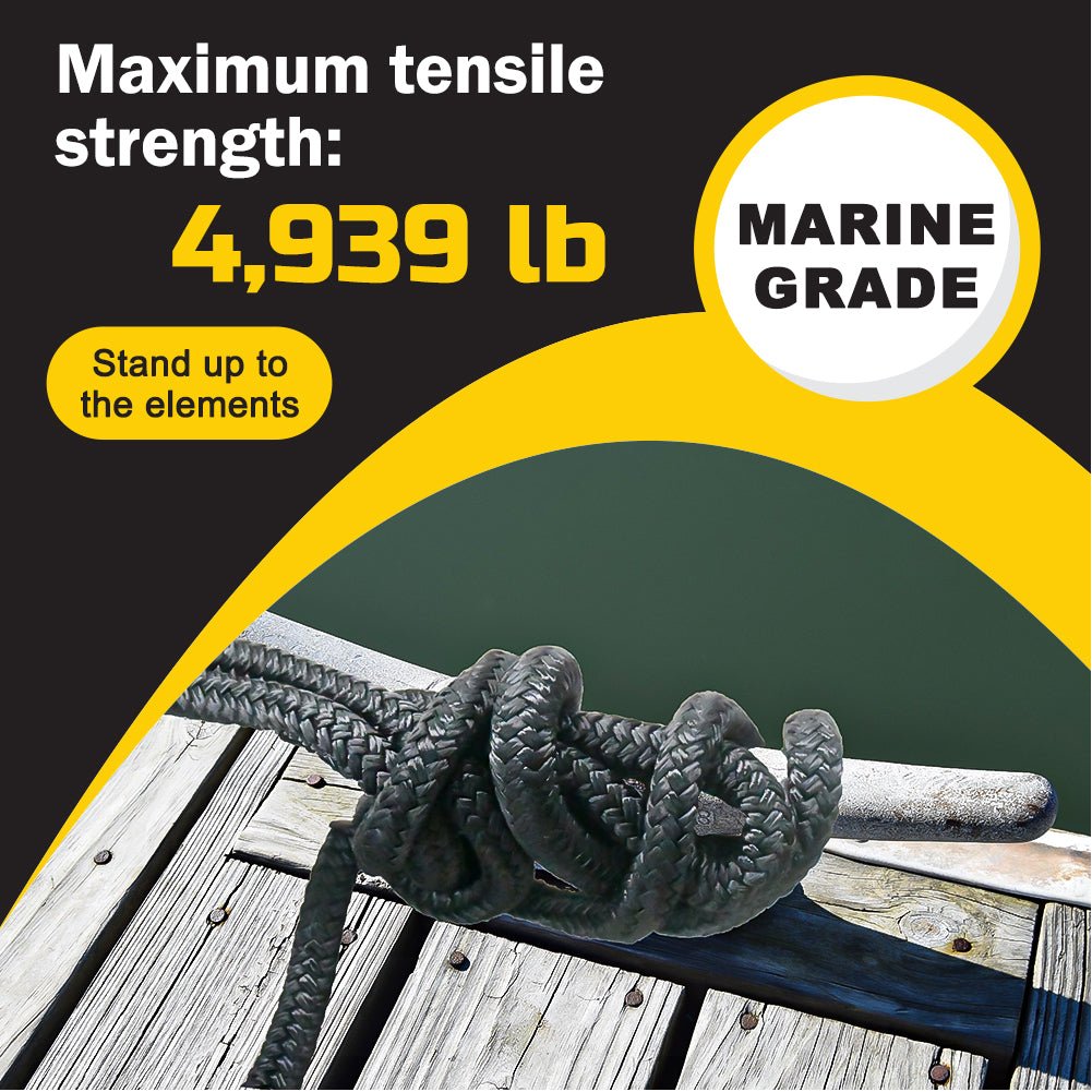 1/2" X 20' Double Braided Nylon Boat Dock Lines Pre - spliced