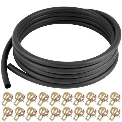1/4" Fuel Line Kit - 10ft Hose & 20 Clamps For Small Engines