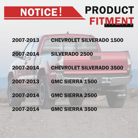 2007 - 2014 Chevy Silverado Sierra Tailgate Top Protector Spoiler Cap Cover