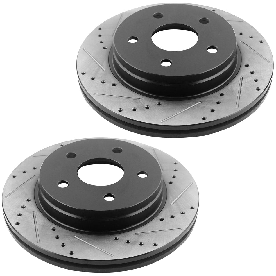 Front Brake Rotors and Pads + Wheel Bearing and Hub Assembly Fits for 2009-2010 Dodge Ram 1500, 2011 Ram 1500