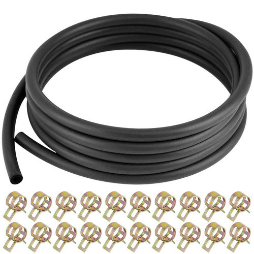 1/4" Fuel Line Kit - 10ft Hose & 20 Clamps For Small Engines