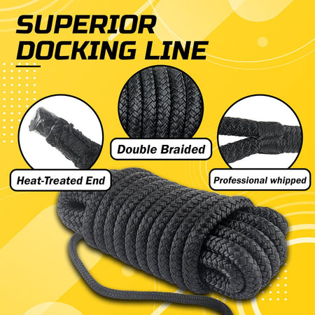 5/8" X 20' Double Braided Nylon Boat Dock Lines Pre - spliced