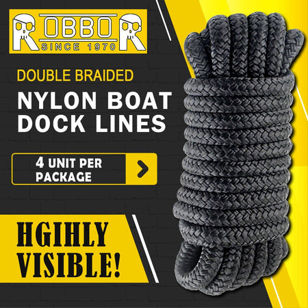 5/8" X 20' Double Braided Nylon Boat Dock Lines Pre - spliced