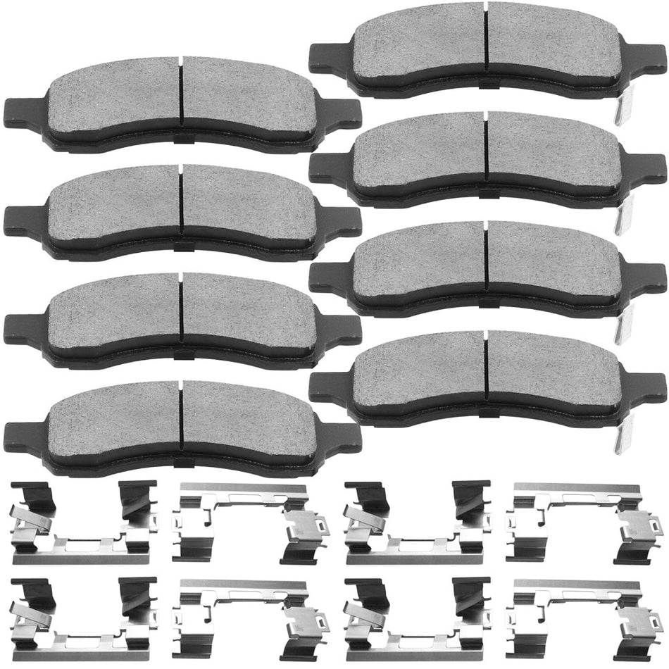 Buick Chevrolet Front Rear Ceramic Brake Pads with Hardware Kits