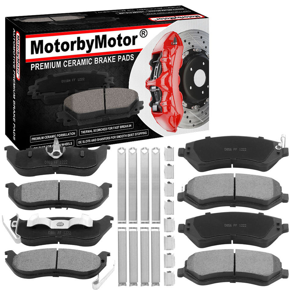 Jeep Liberty Front Rear Ceramic Brake Pads with Hardware