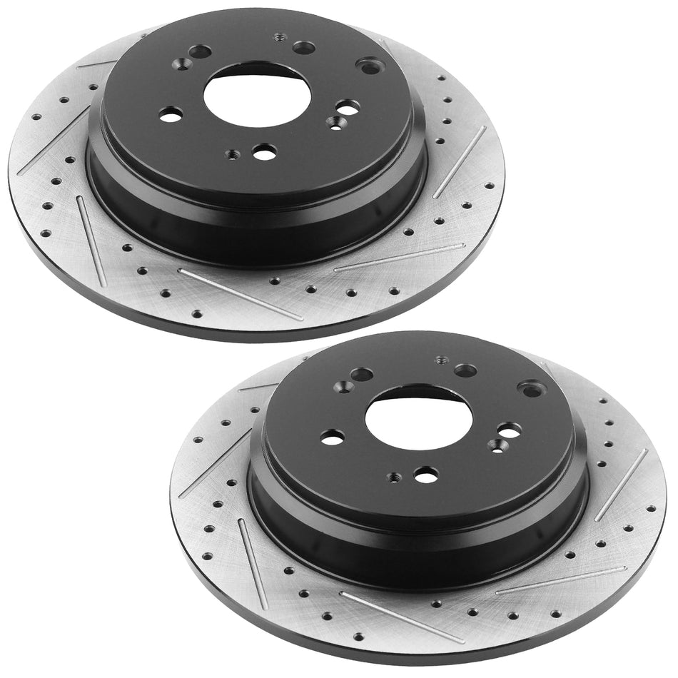 Front & Rear Drilled and Slotted Disc Brake Rotors for Acura MDX ZDX,Honda Pilot