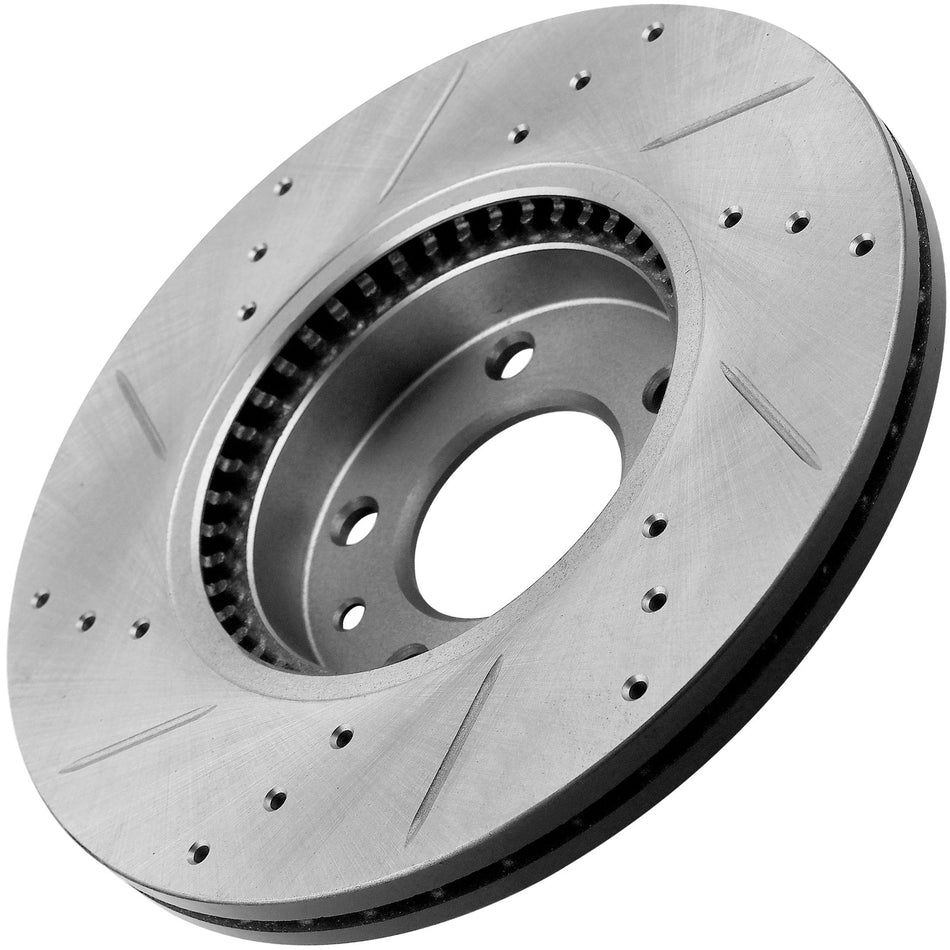 Front and Rear Disc Brake Rotors Drilled & Slotted Brake Rotor for Ford Fusion, Lincoln MKZ Zephyr, Mazda 6, Mercury Milan