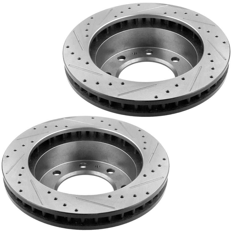 Chevy Silverado, GMC Sierra 2500 3500 Savana Front Brake Rotors and Ceramic Pads