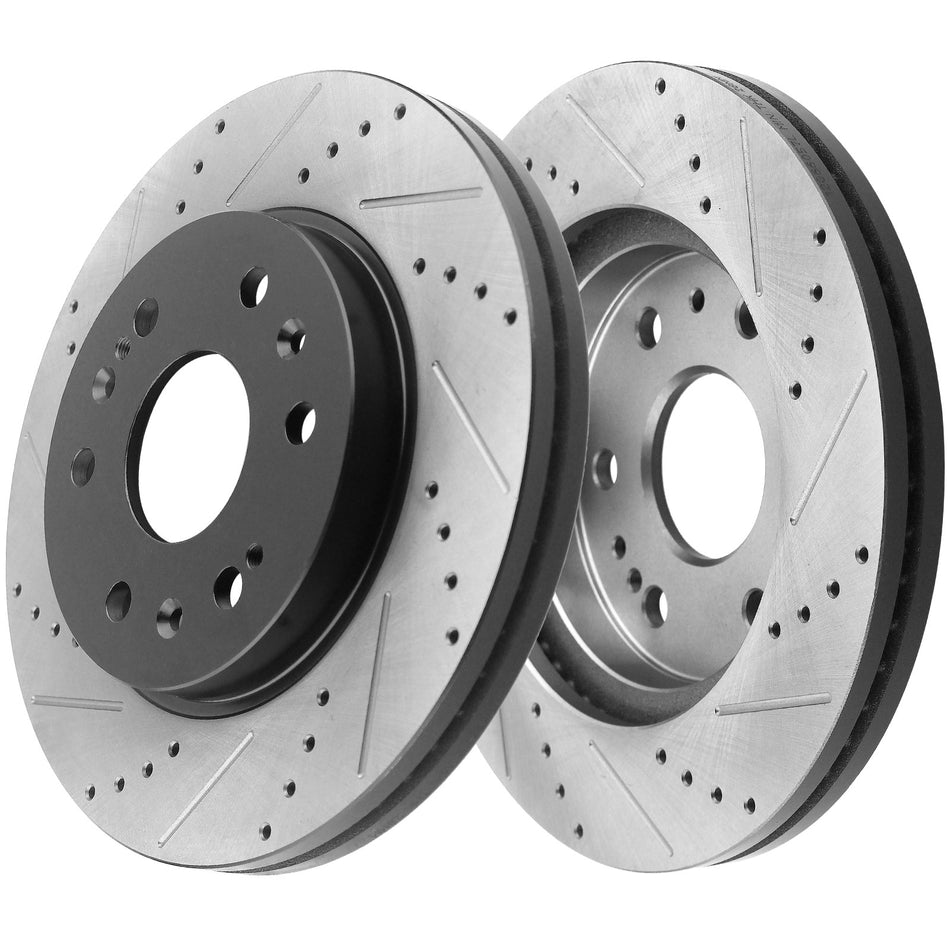 Front & Rear Drilled & Slotted Brake Rotors for Cadillac Escalade ESV EXT, Chevrolet Avalanche Silverado Suburban 1500 Tahoe, GMC Sierra 1500 Yukon XL 1500