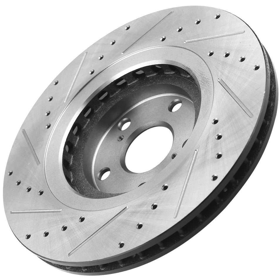 Front & Rear Drilled & Slotted Brake Rotors for Lexus RX350 RX450h,Toyota Highlander, Toyota Sienna