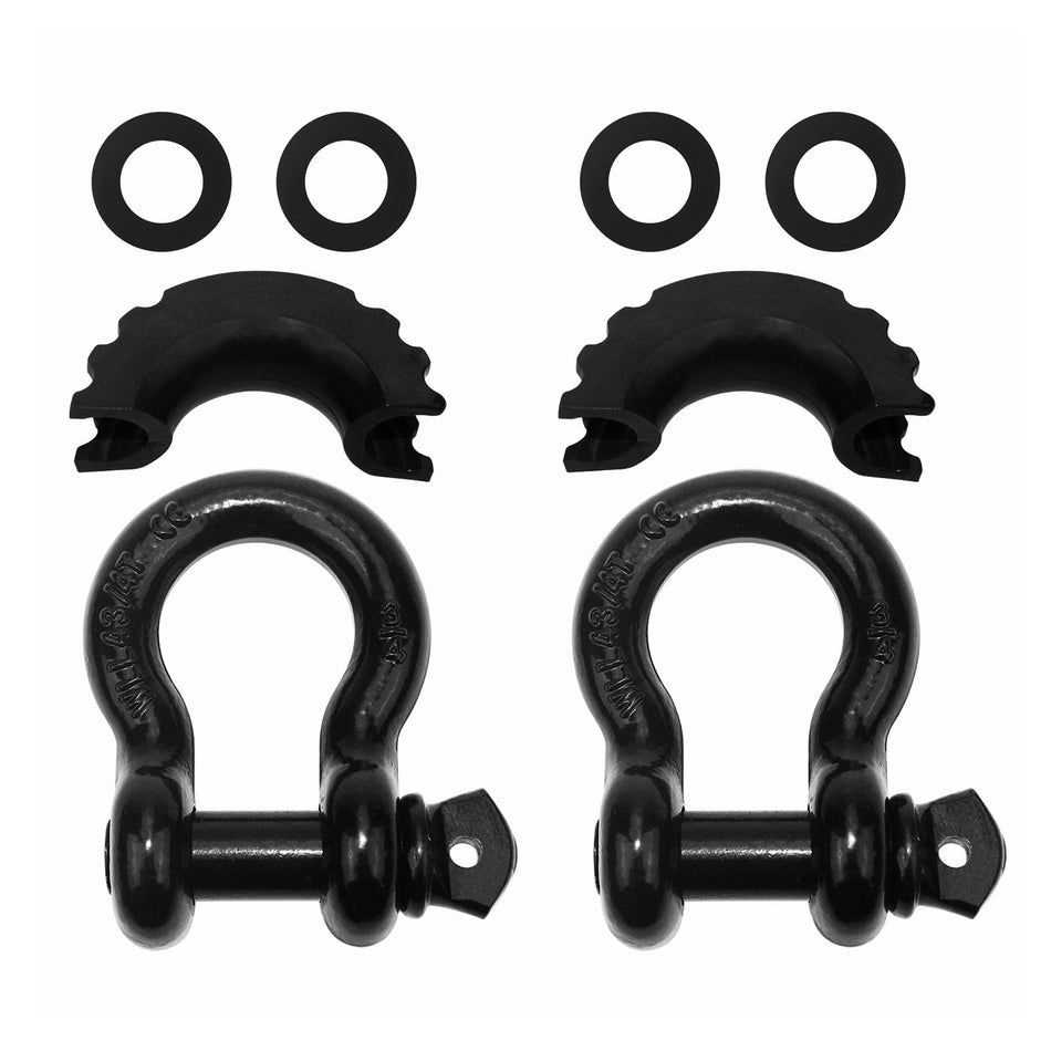 Robbor 3/4"D Ring Shackle with 7/8" Screw Pin and Shackle Isolator & Washers