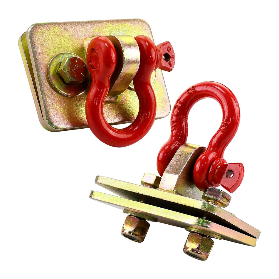Robbor Bolt On Clevis Mount Backer Plate and 1/2in Shackle red
