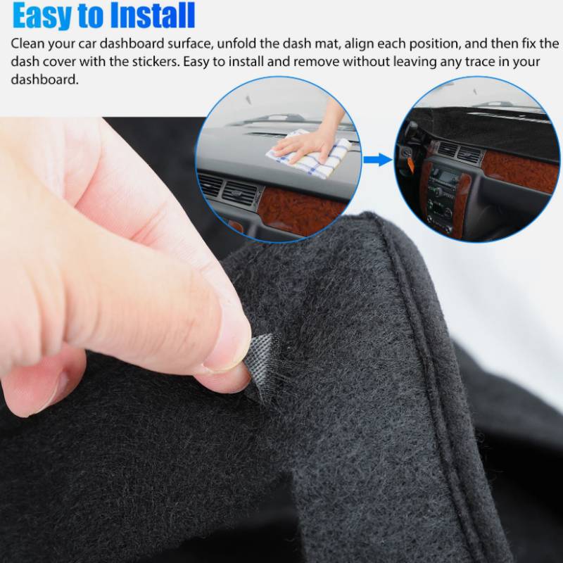 Black Dashboard Cover Pad | 2007–2014 Silverado Avalanche Sierra Tahoe