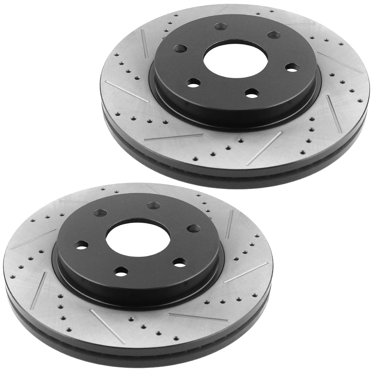 Buick Enclave Chevy Traverse Rear Drilled Slotted Brake Rotors and Pads