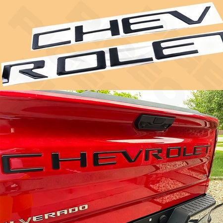 Chevy Silverado 1500 Tailgate Letters Black Emblem 2019 - 2025