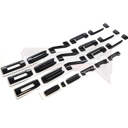 Denali Gloss Black Emblem Letters 4PCS Sierra Truck Upgrade