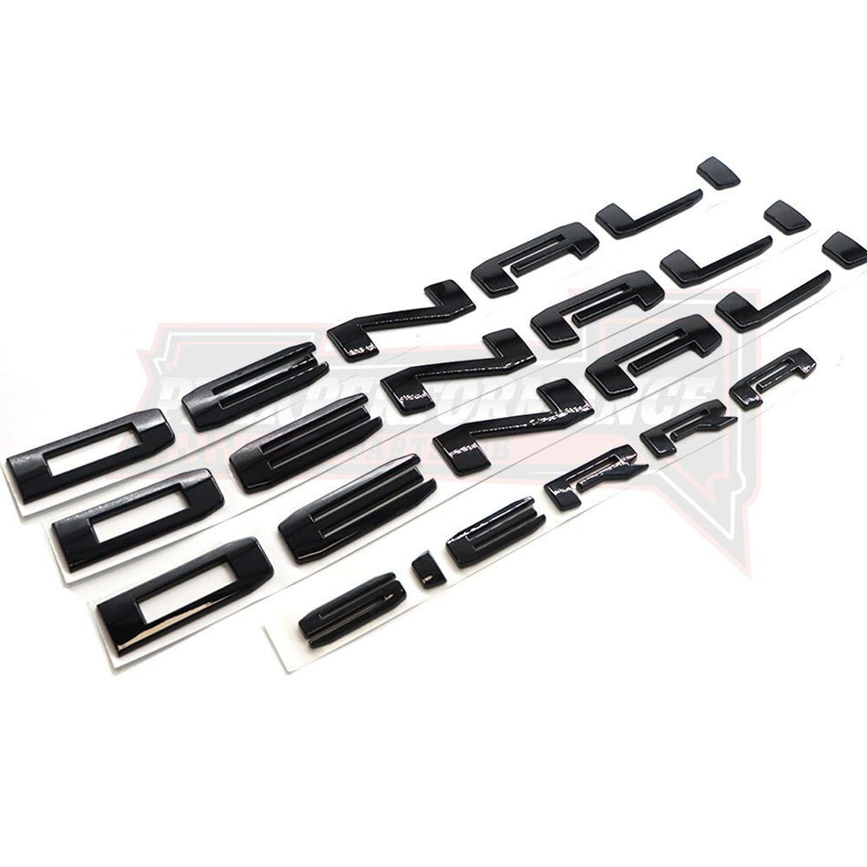 Denali Gloss Black Emblem Letters 4PCS Sierra Truck Upgrade