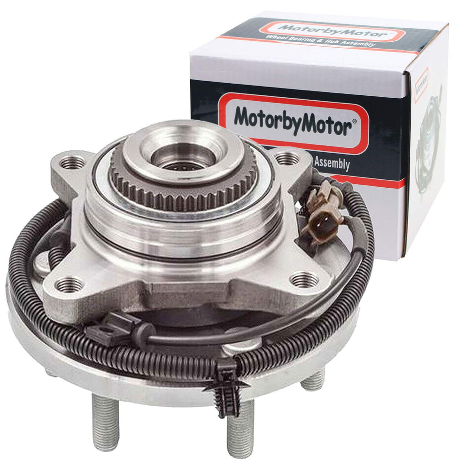 MotorbyMotor 515169 (4WD) Front Wheel Bearing and Hub Assembly with ABS 6 Lugs Fits for 2015 - 2017 Ford F - 150 (2.7L 3.5L 5.0L Engines) Heavy Duty Low - Runout OE Directly Replacement Hub Bearing