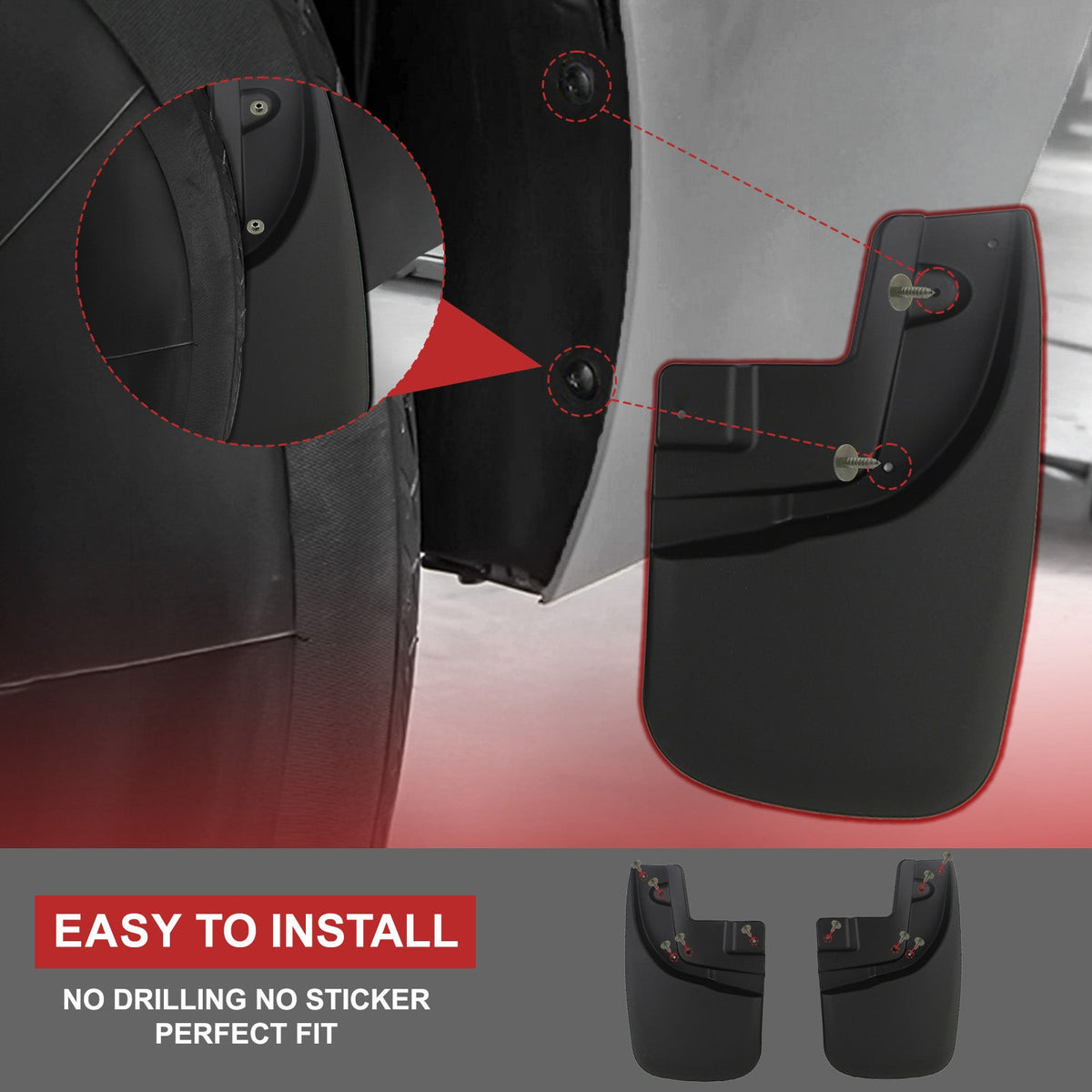 Mud Flaps Splash Guards Set | 2022–2026 Toyota Tundra