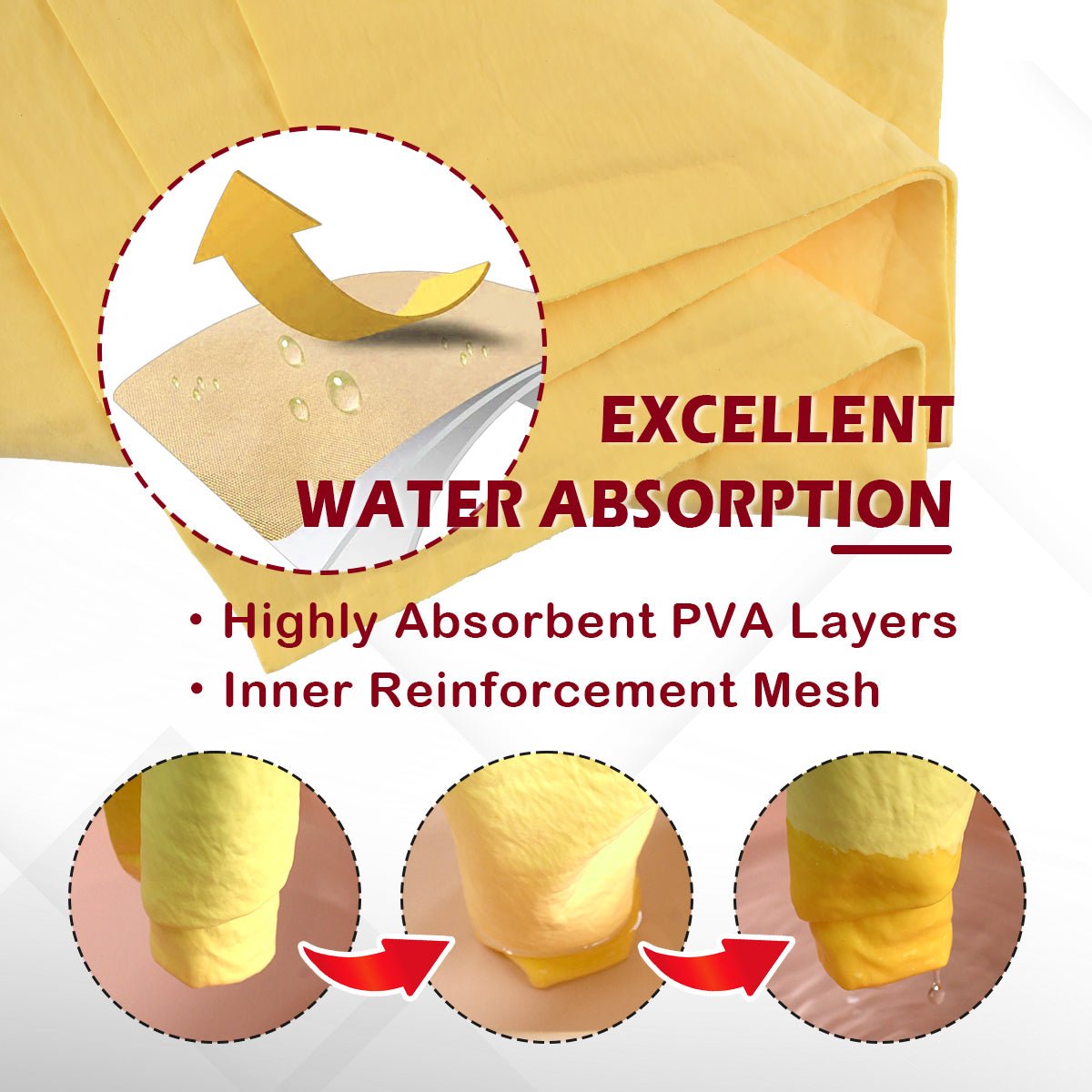 Premium 26x17" PVA Chamois Car Towel | Professional Detailing Kit