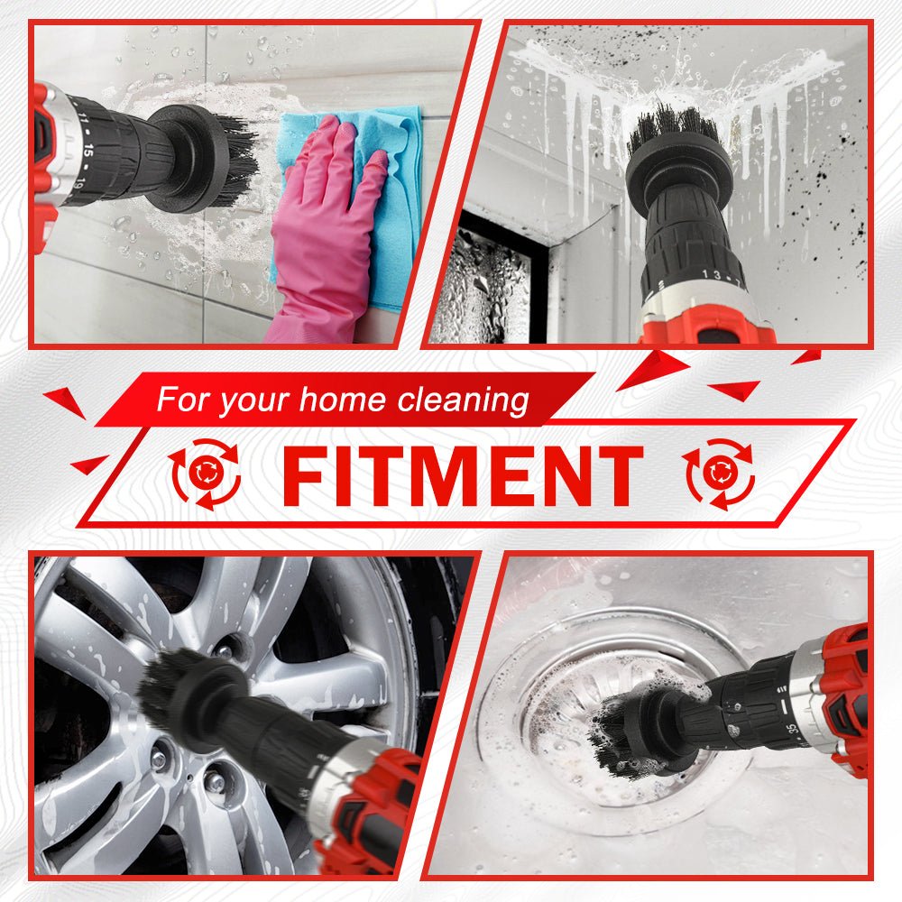 Pro Drill Brush Cleaning Set 3PCS | Bathroom & Tile Scrubber