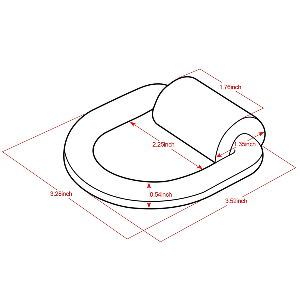 Robbor 1/2 Inch Forged D - ring With Weld - on Bracket