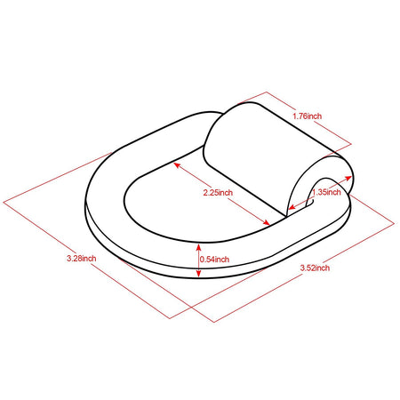 Robbor 1/2 Inch Forged D - ring With Weld - on Bracket