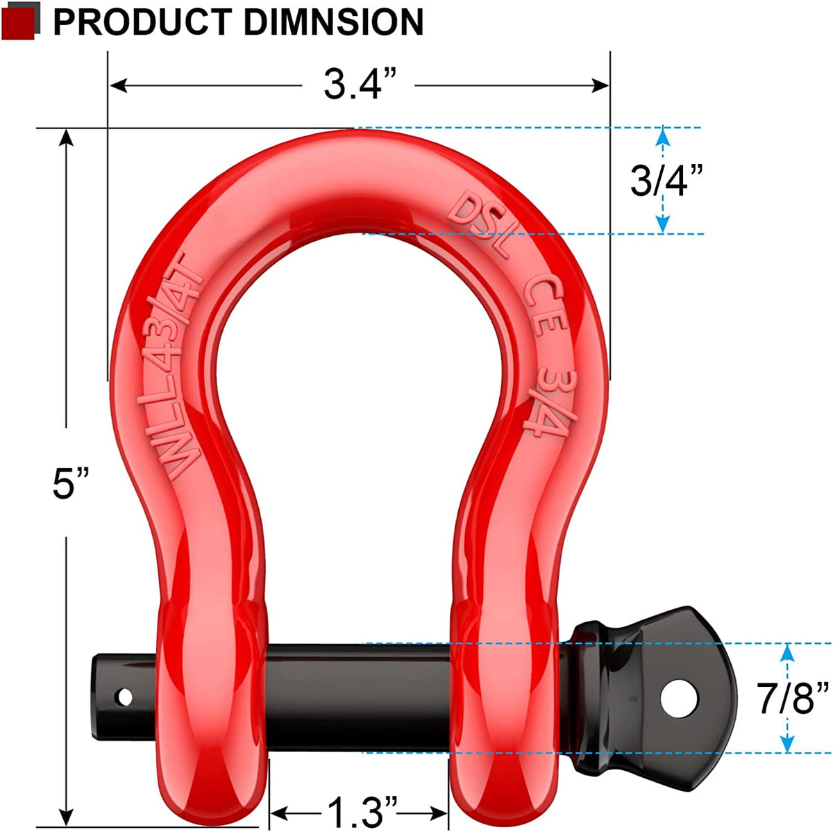 Robbor 3/4 Inch D - ring Shackle
