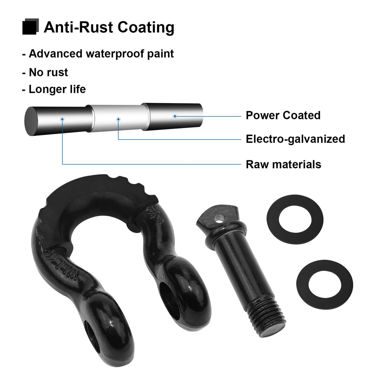 Robbor 3/4"d Ring Shackle With 7/8" Screw Pin And Shackle