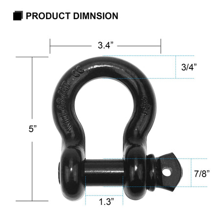 Robbor 3/4"d Ring Shackle With 7/8" Screw Pin And Shackle