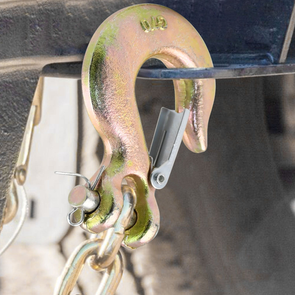 Robbor 3/8 Inch Clevis Hook With Safety Latch