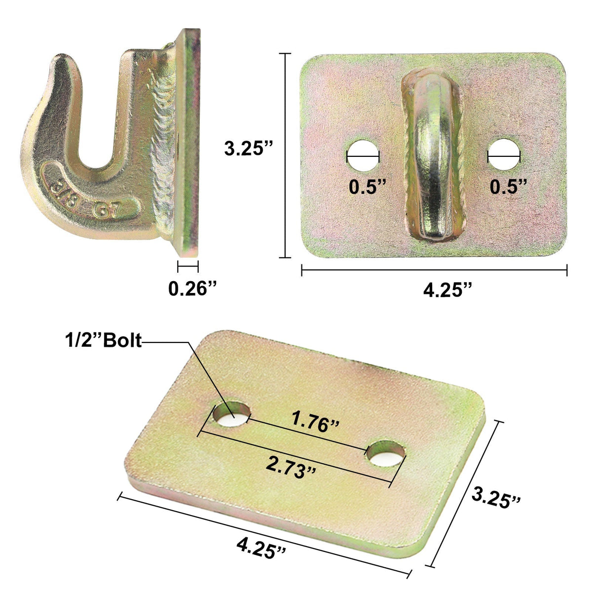 Robbor Bolt - on Grab Hook 3/8 In.