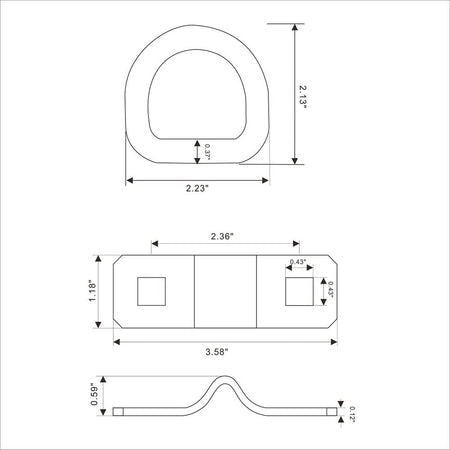 Robbor D Rings Tie Down Anchors 3/8”
