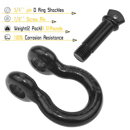 Robbor Duty Heavy Shackles 3/4 In. D - ring Shackle