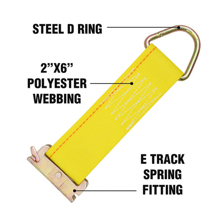 Robbor E - track Rope Ring Tie Down Strap 2" X 6"