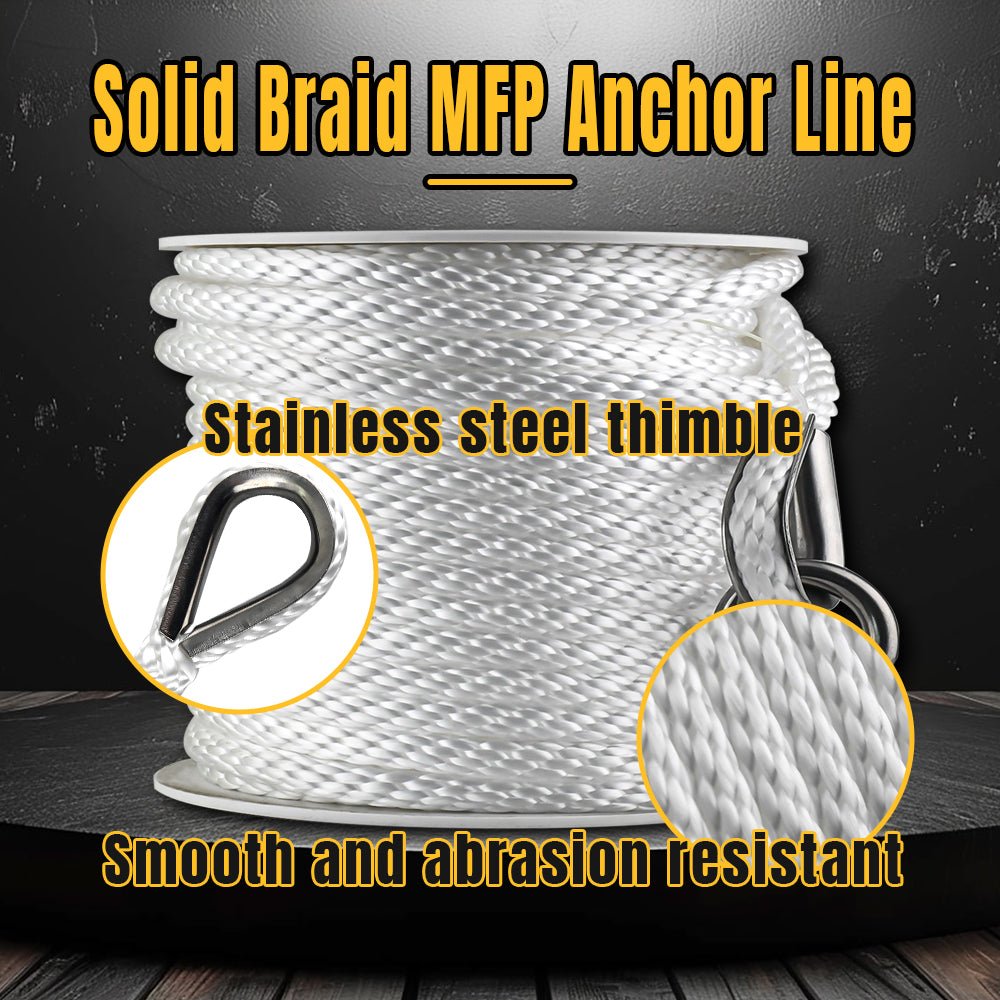 Robbor Solid Braid Mfp Anchor Rope With Stainless Steel
