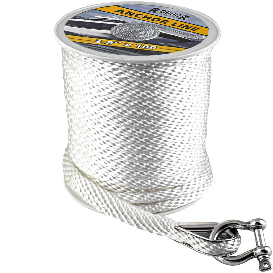 Robbor Solid Braid Mfp Anchor Rope With Stainless Steel