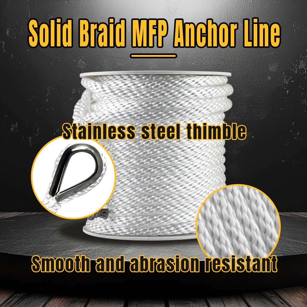 Robbor Solid Braid Mfp Anchor Rope With Stainless Steel