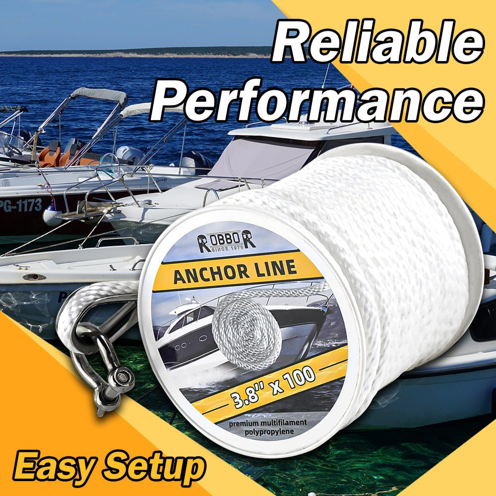 Robbor Solid Braid Mfp Anchor Rope With Stainless Steel