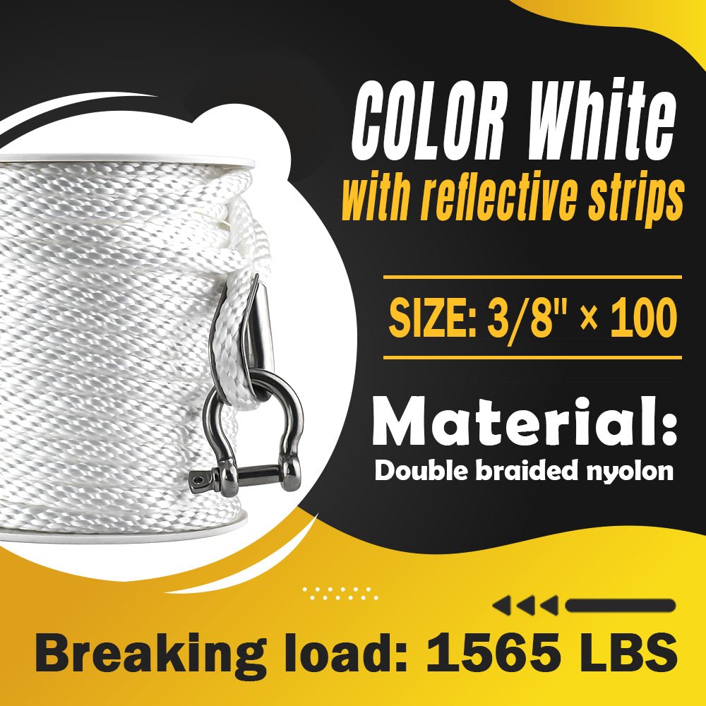 Robbor Solid Braid Mfp Anchor Rope With Stainless Steel