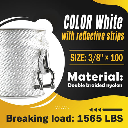 Robbor Solid Braid Mfp Anchor Rope With Stainless Steel