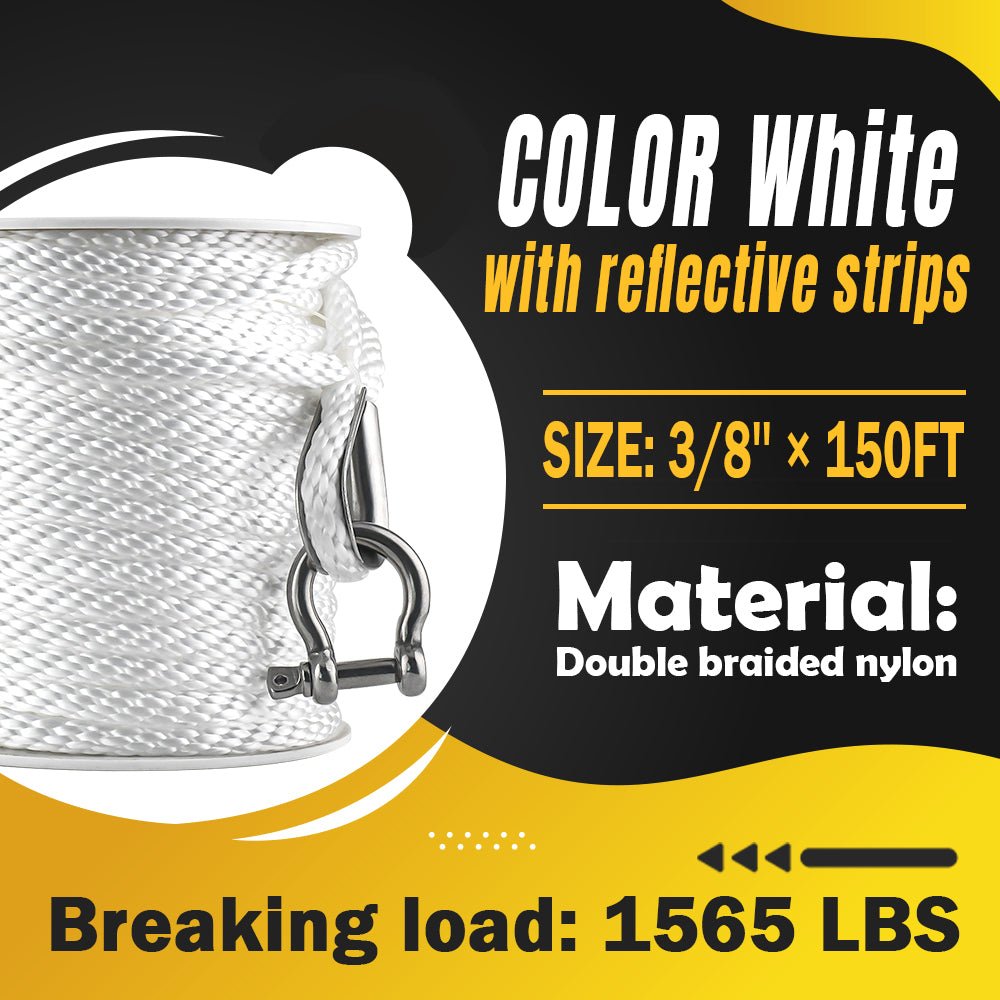 Robbor Solid Braid Mfp Anchor Rope With Stainless Steel