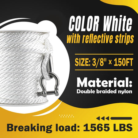 Robbor Solid Braid Mfp Anchor Rope With Stainless Steel