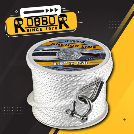 Robbor Solid Braid Mfp Anchor Rope With Stainless Steel