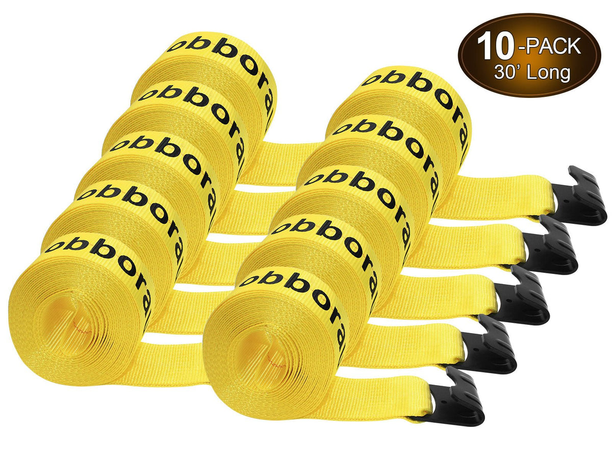 Robbor Winch Strap W/flat Hook 4" X 30' (box Of 10)