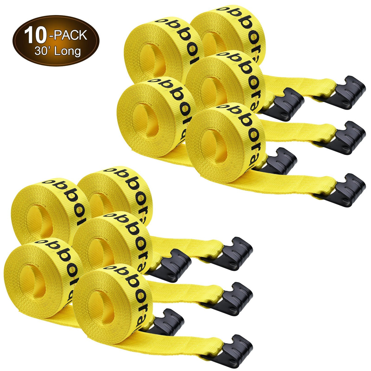 Robbor Winch Strap W/flat Hook 4" X 30' (box Of 10)