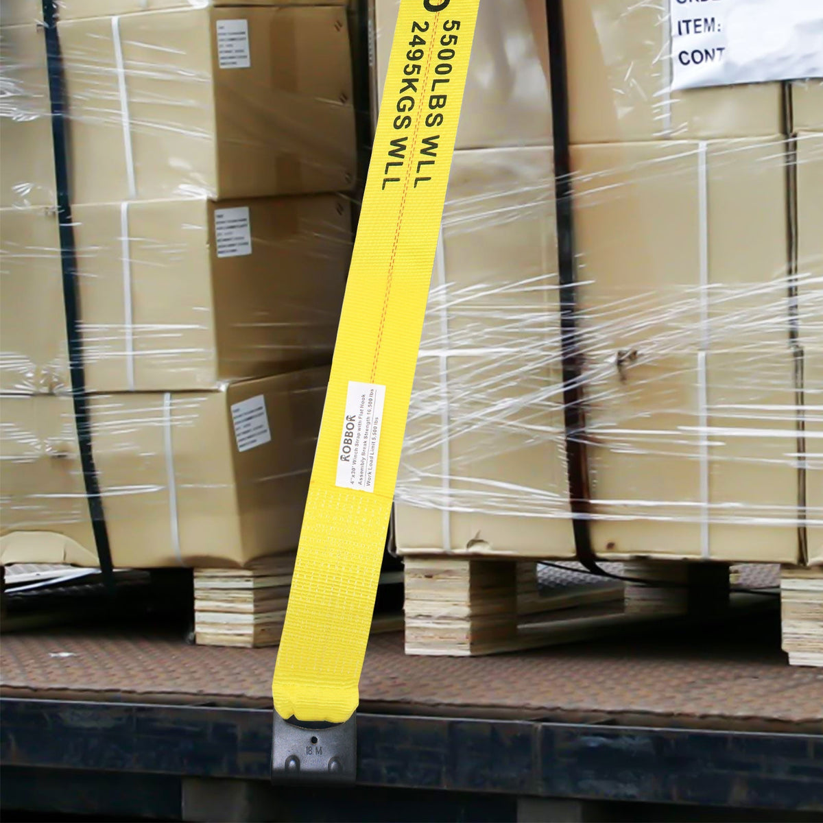 Robbor Winch Strap W/flat Hook 4" X 30' (box Of 10)